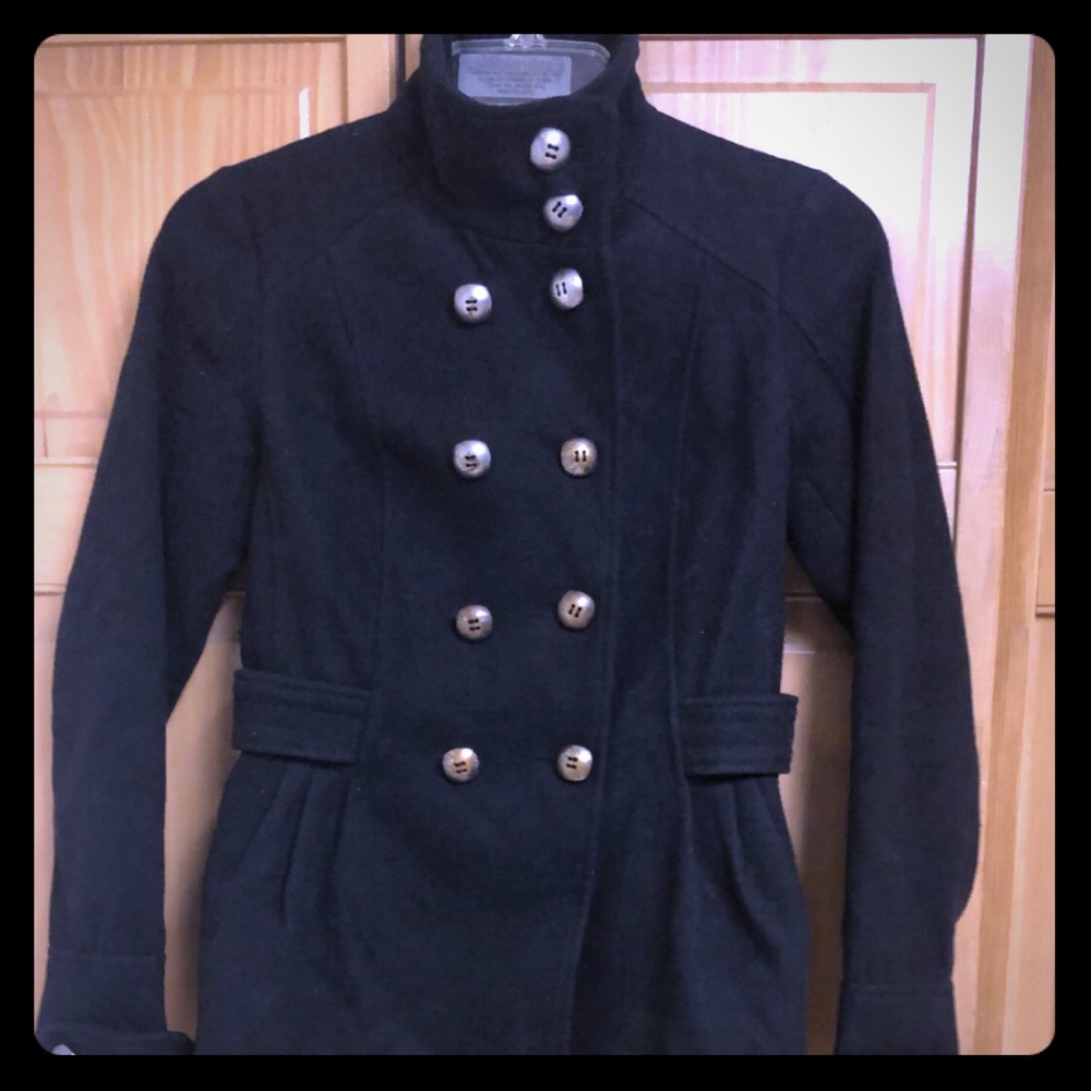 Hydraulic black/gray long sleeve peacoat